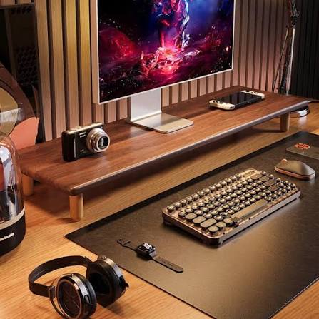 AURA Lift Solid Wood Monitor Stand